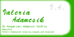 valeria adamcsik business card